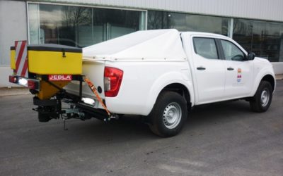 Pick-up with salt spreaders